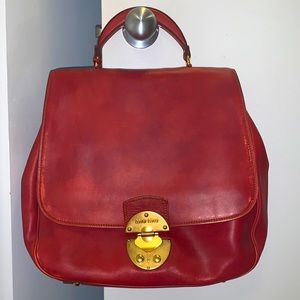 Miu Miu Flap Bag in gorgeous red color with gold hardware, great bag!